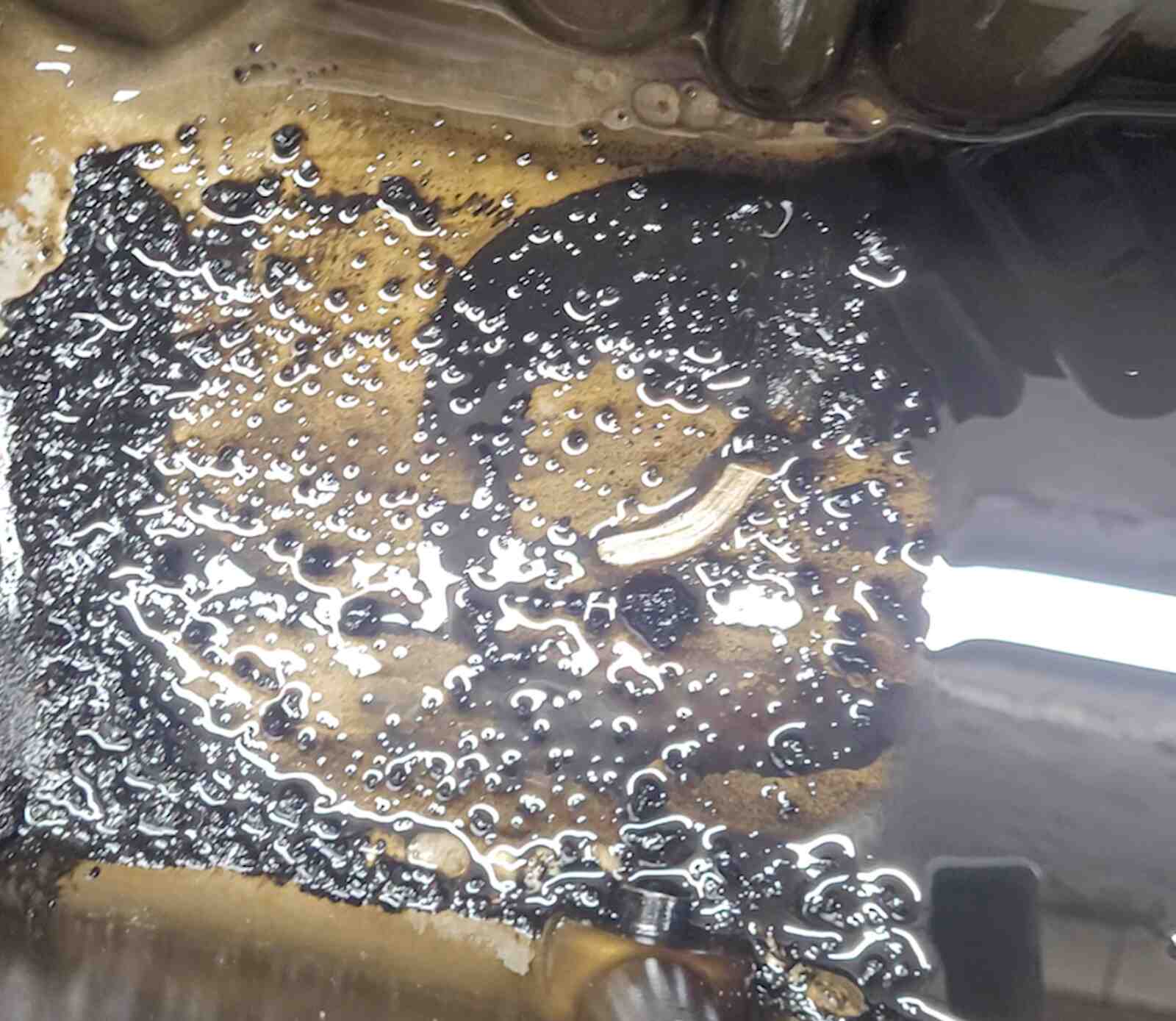 Oil sludge sitting under the valve cover
