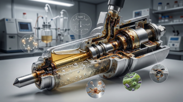 Osady wtryskiwaczy (IDID) w dieslu B7: wpływ wody, FAME i biofilmu